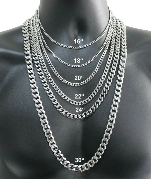 Men's Silver Face Chain Necklace – Adjustable 40-75cm, 2-12mm Width, Lobster Clasp, Unisex Engagement Jewelry