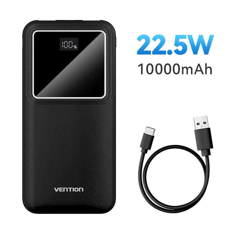 Vention 22.5W Fast Charge 20000mAh Power Bank – Ultra Portable Battery Charger for iPhone 15 Pro Max & Xiaomi