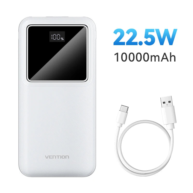 Vention 22.5W Fast Charge 20000mAh Power Bank – Ultra Portable Battery Charger for iPhone 15 Pro Max & Xiaomi