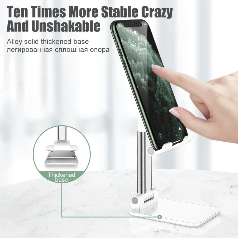 Foldable Mobile Phone & Tablet Holder Stand – Flexible, Adjustable Desktop Mount for All Devices