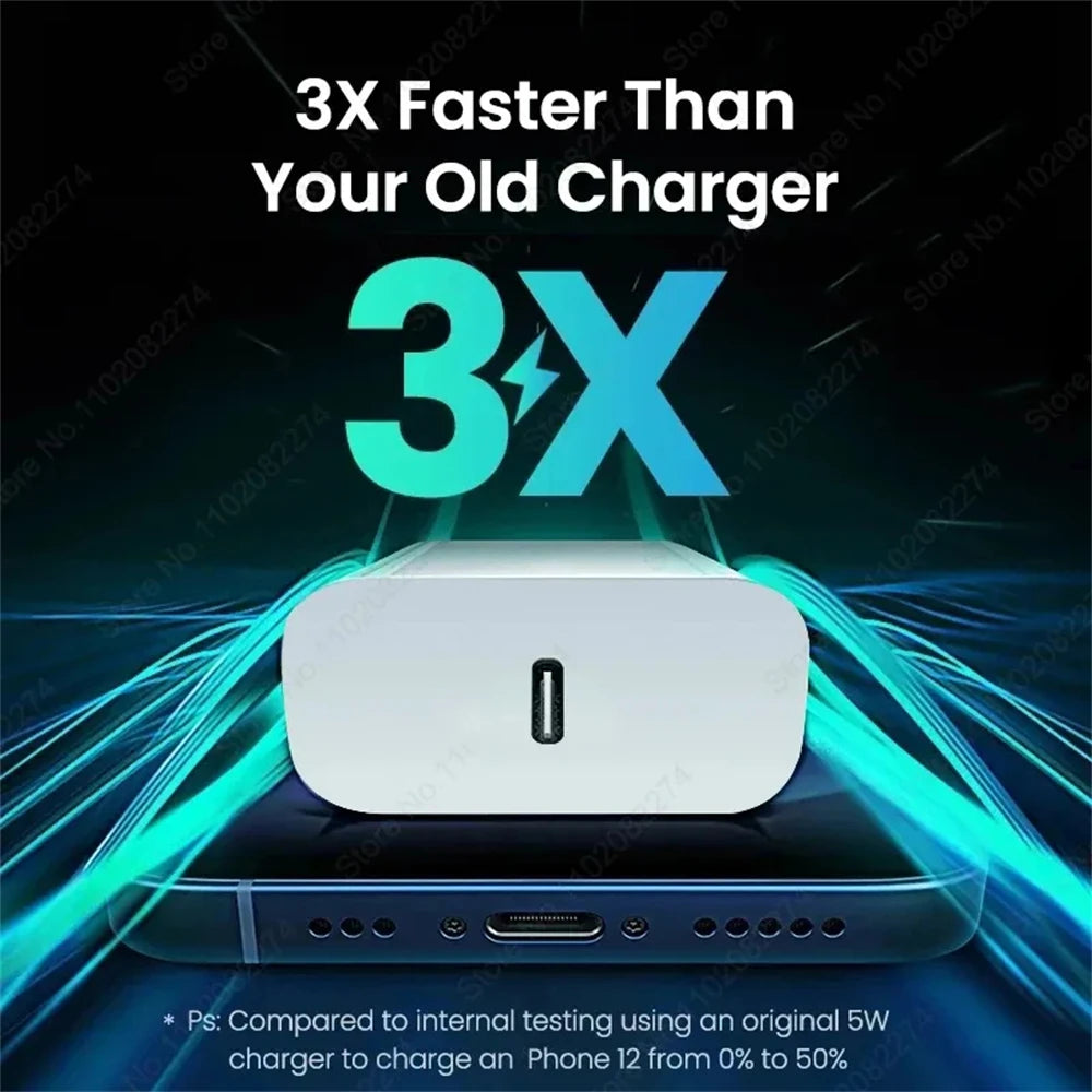 PD 40W Fast Charger for iPhone – USB-C Quick Charge Adapter & Data Cable for iPhone 11/12/13/14/15/16 Pro Max & Plus