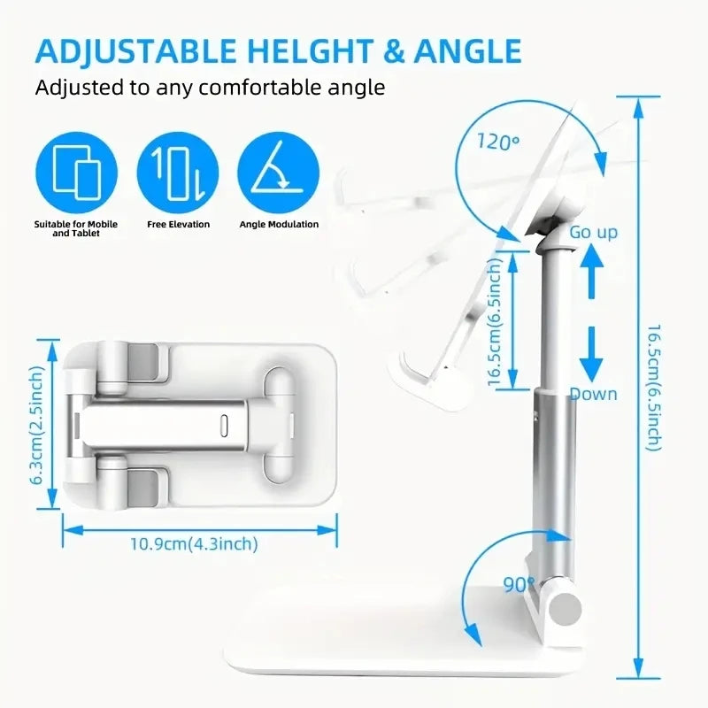 Multifunction Foldable Mobile Phone & Tablet Holder – Telescopic Desktop Stand, Lazy Bracket & Live Stream Mount