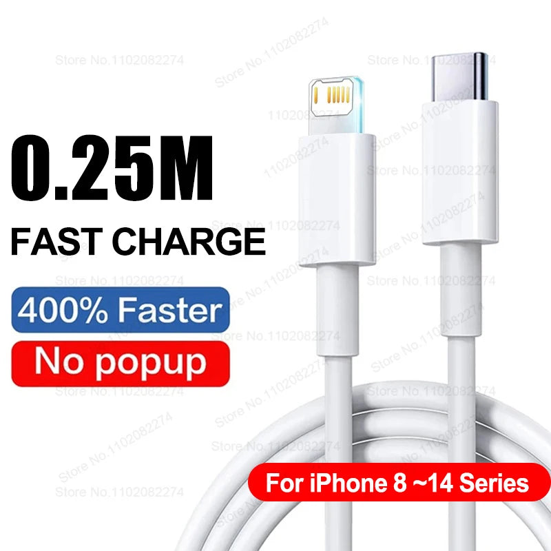 PD 40W Fast Charger for iPhone – USB-C Quick Charge Adapter & Data Cable for iPhone 11/12/13/14/15/16 Pro Max & Plus