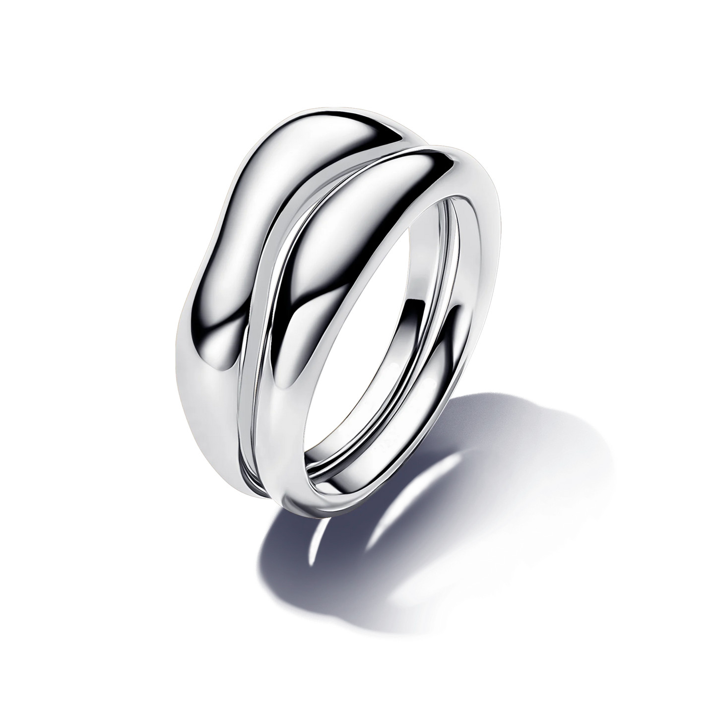 2025 New Release Women's 925 Silver Open Heart Ring with Pearl – Unique Irregular Wedding Fine Jewelry Gift