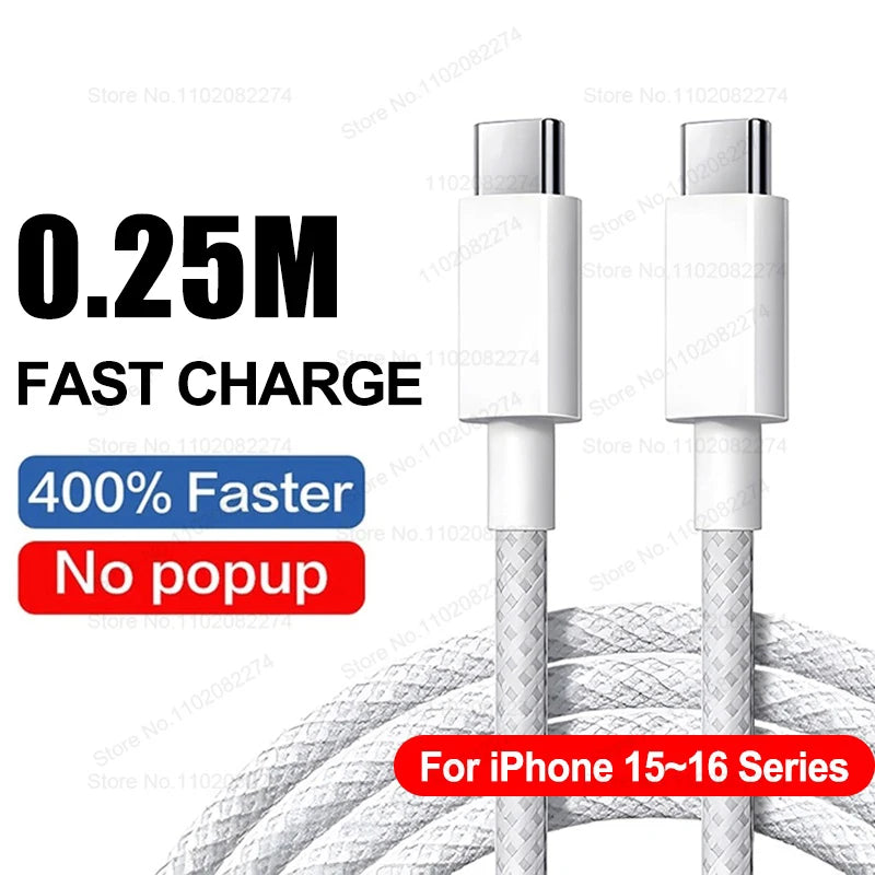 PD 40W Fast Charger for iPhone – USB-C Quick Charge Adapter & Data Cable for iPhone 11/12/13/14/15/16 Pro Max & Plus