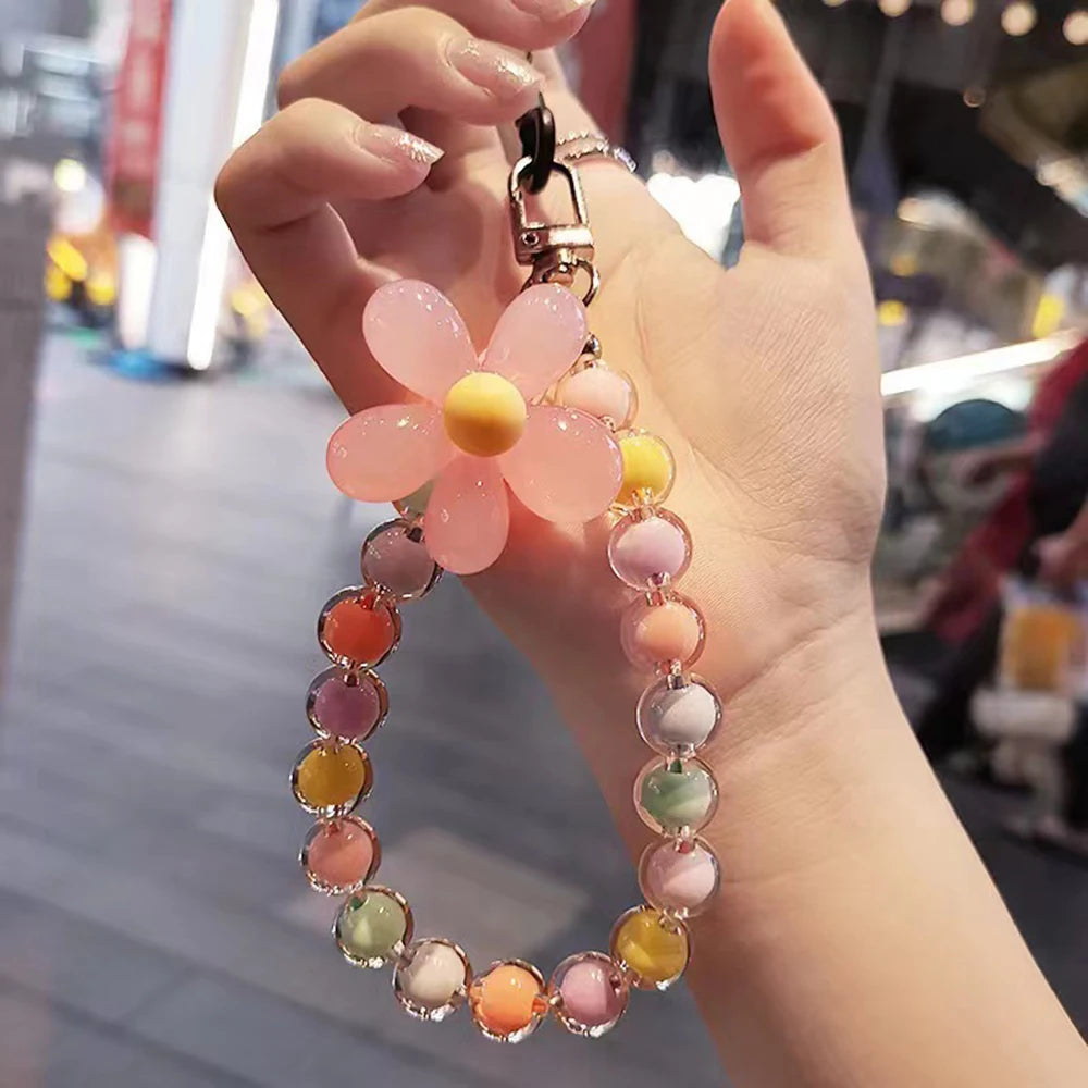 Colorful Macaron Anti-Lost Phone Lanyard for Women – Stylish Wrist Pendant & Key Chain